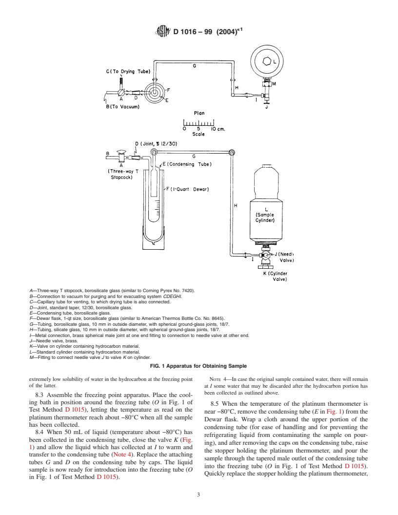 ASTM D1016-99(2004)e1 - Standard Test Method for Purity of Hydrocarbons from Freezing Points