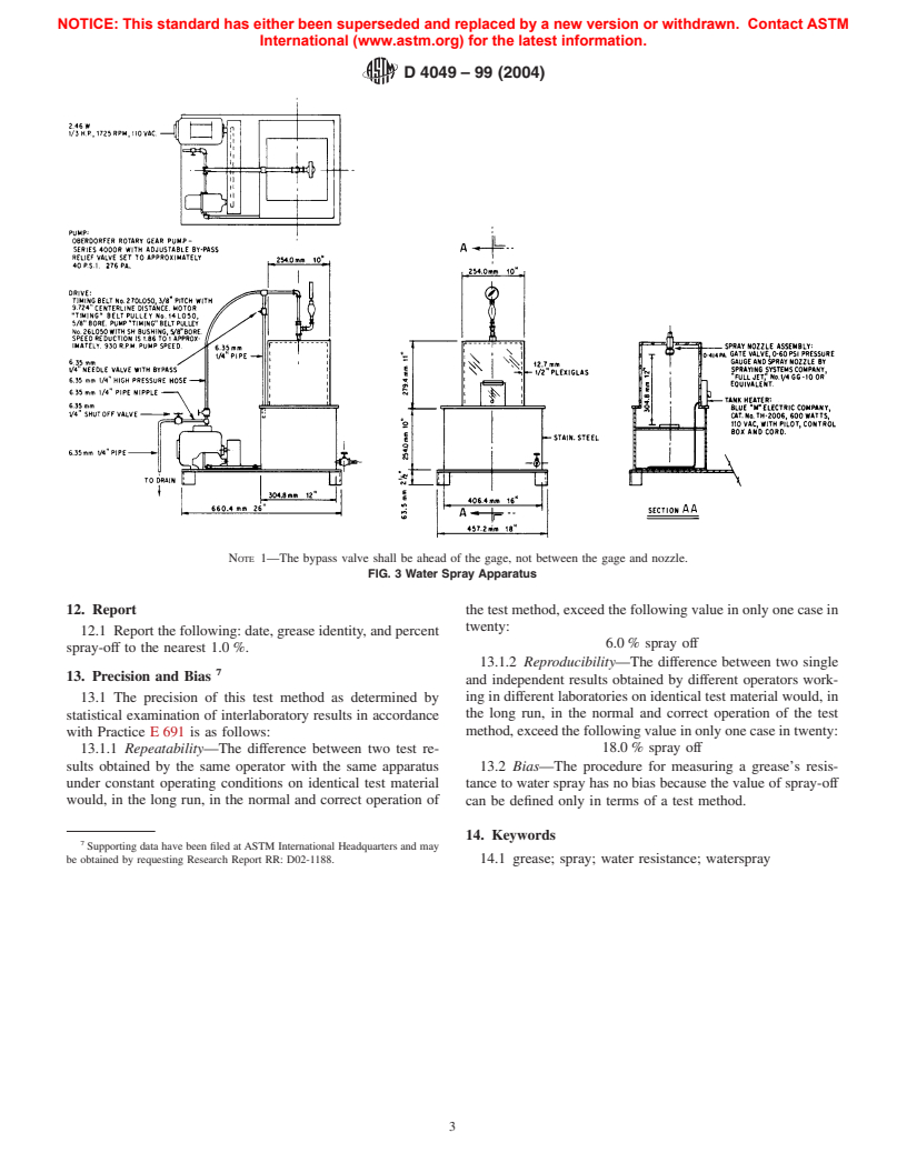 ASTM D4049-99(2004) - Standard Test Method for Determining the Resistance of Lubricating Grease to Water Spray