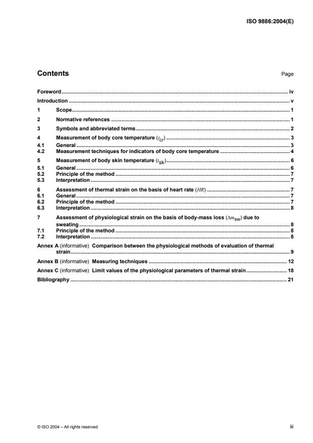ISO 9886:2004 - Ergonomics -- Evaluation of thermal strain by physiological measurements