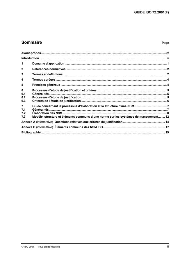 ISO Guide 72:2001 - Lignes directrices pour la justification et l'élaboration de normes de systemes de management