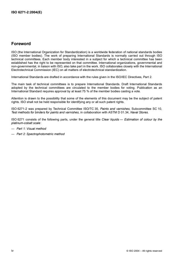 ISO 6271-2:2004 ISO 6271-2:2004 - Clear liquids -- Estimation of colour by the platinum-cobalt scale - Page 4 preview