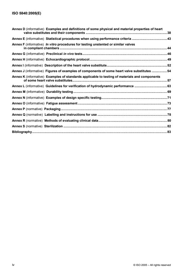 ISO 5840:2005 ISO 5840:2005 - Cardiovascular implants -- Cardiac valve prostheses - Page 4 preview