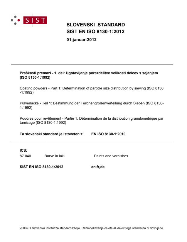 EN ISO 8130-1:2012