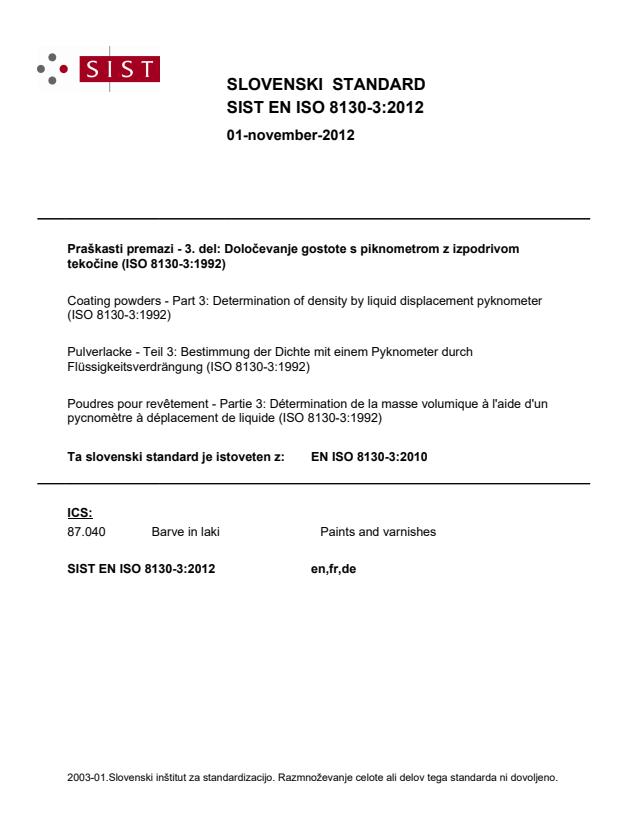 EN ISO 8130-3:2012