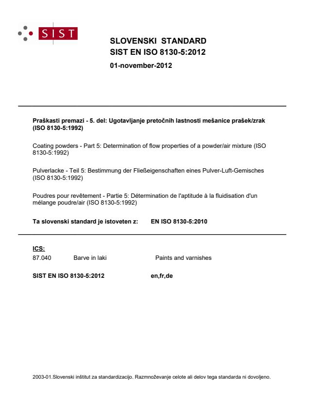 EN ISO 8130-5:2012