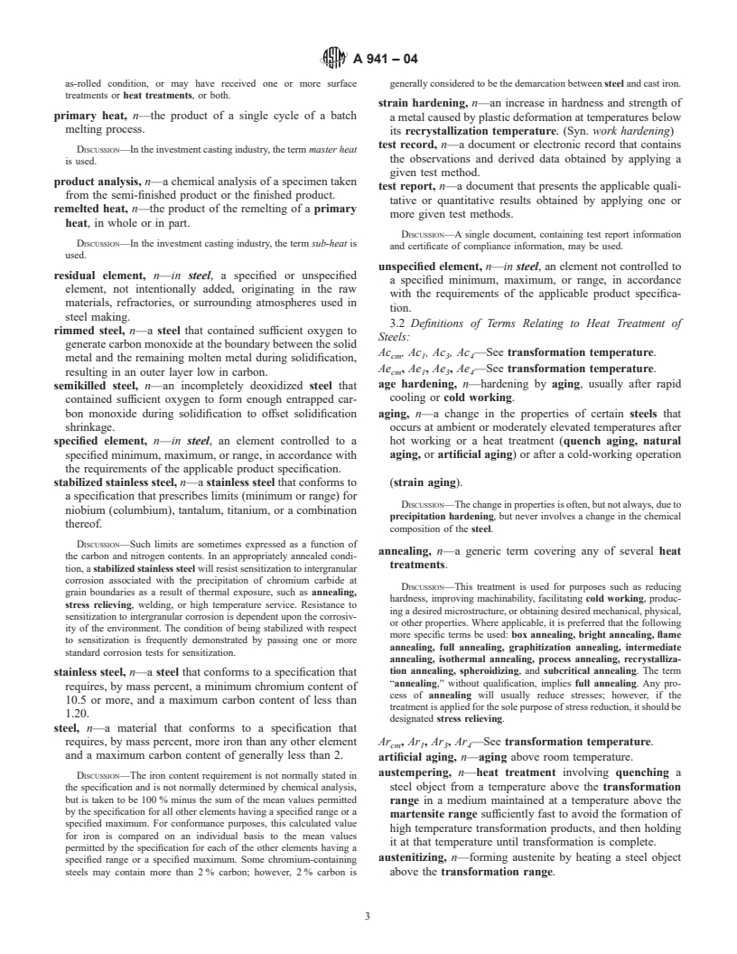 ASTM A941-04 - Standard Terminology Relating to Steel, Stainless Steel, Related Alloys, and Ferroalloys