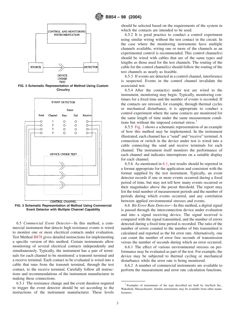 ASTM B854-98(2004) - Standard Guide for Measuring Electrical Contact Intermittences