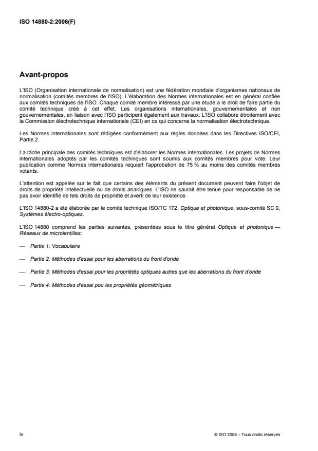 ISO 14880-2:2006 ISO 14880-2:2006 - Optique et photonique -- Réseaux de microlentilles - Page 4 preview