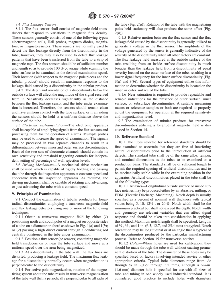 ASTM E570-97(2004)e1 - Standard Practice for Flux Leakage Examination of Ferromagnetic Steel Tubular Products