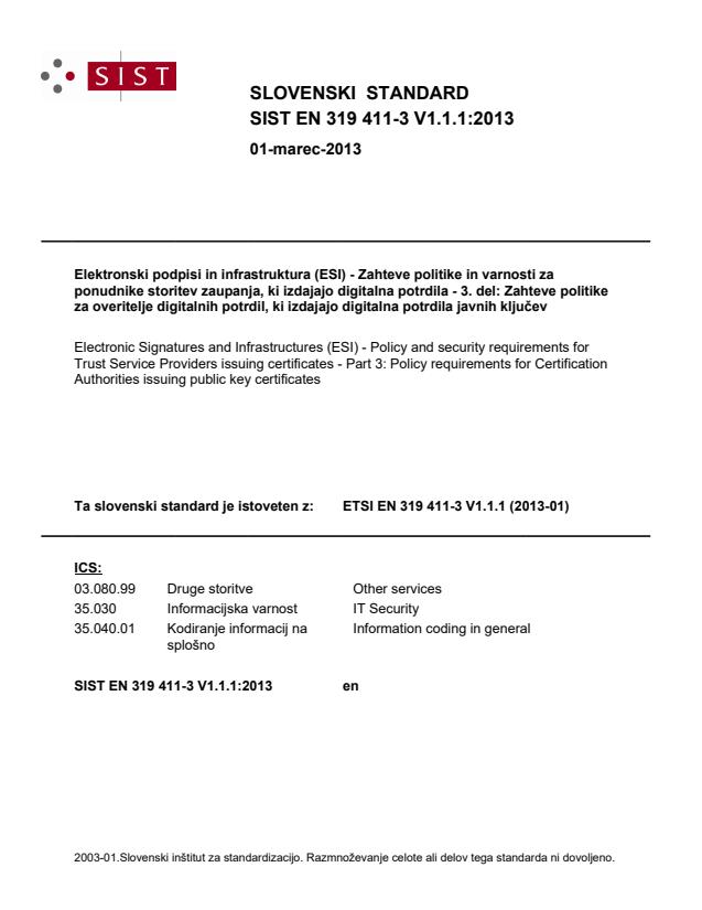 ETSI EN 319 411-3 V1.1.1 (2013-01) EN 319 411-3 V1.1.1:2013