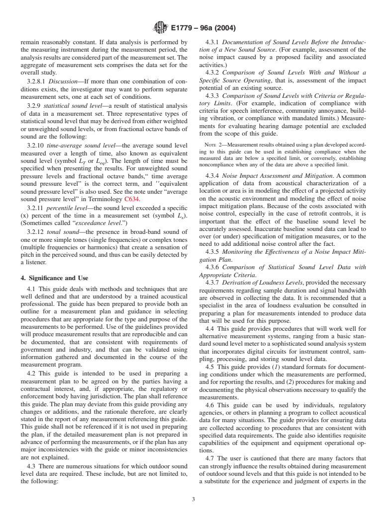 ASTM E1779-96a(2004) - Standard Guide for Preparing a Measurement Plan for Conducting Outdoor Sound Measurements (Withdrawn 2012)