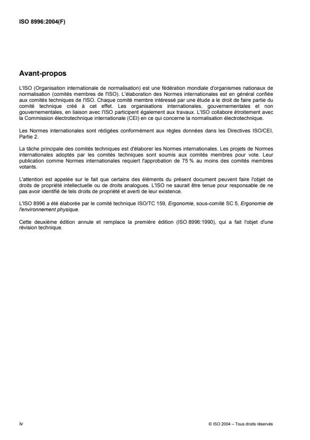ISO 8996:2004 ISO 8996:2004 - Ergonomie de l'environnement thermique -- Détermination du métabolisme énergétique - Page 4 preview