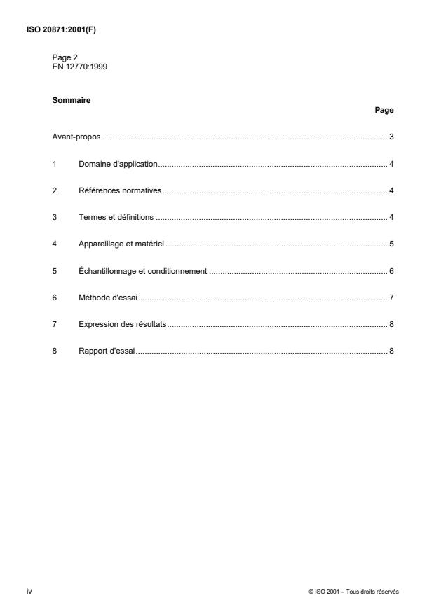 ISO 20871:2001 ISO 20871:2001 - Chaussures -- Méthodes d'essai applicables aux semelles d'usure -- Résistance a l'abrasion - Page 4 preview