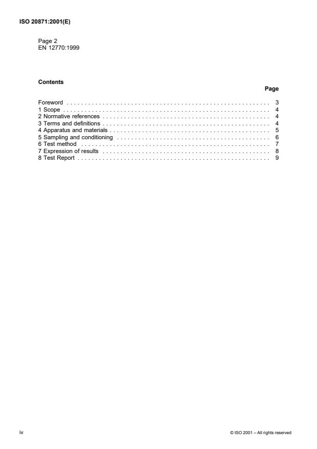 ISO 20871:2001 ISO 20871:2001 - Footwear -- Test methods for outsoles -- Abrasion resistance - Page 4 preview