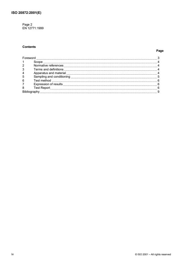 ISO 20872:2001 ISO 20872:2001 - Footwear -- Test methods for outsoles -- Tear strength - Page 4 preview