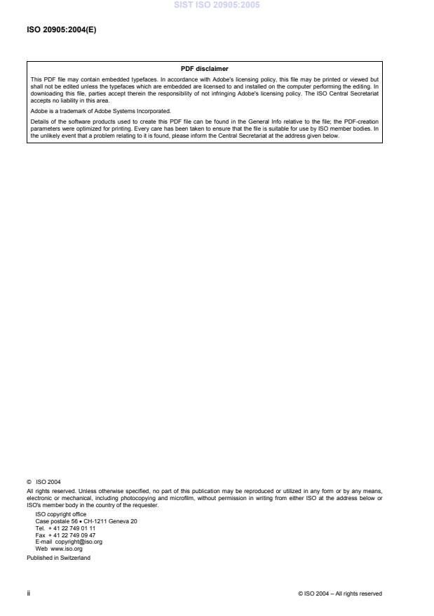 SIST ISO 20905:2005 SIST ISO 20905:2005 - Page 4 preview