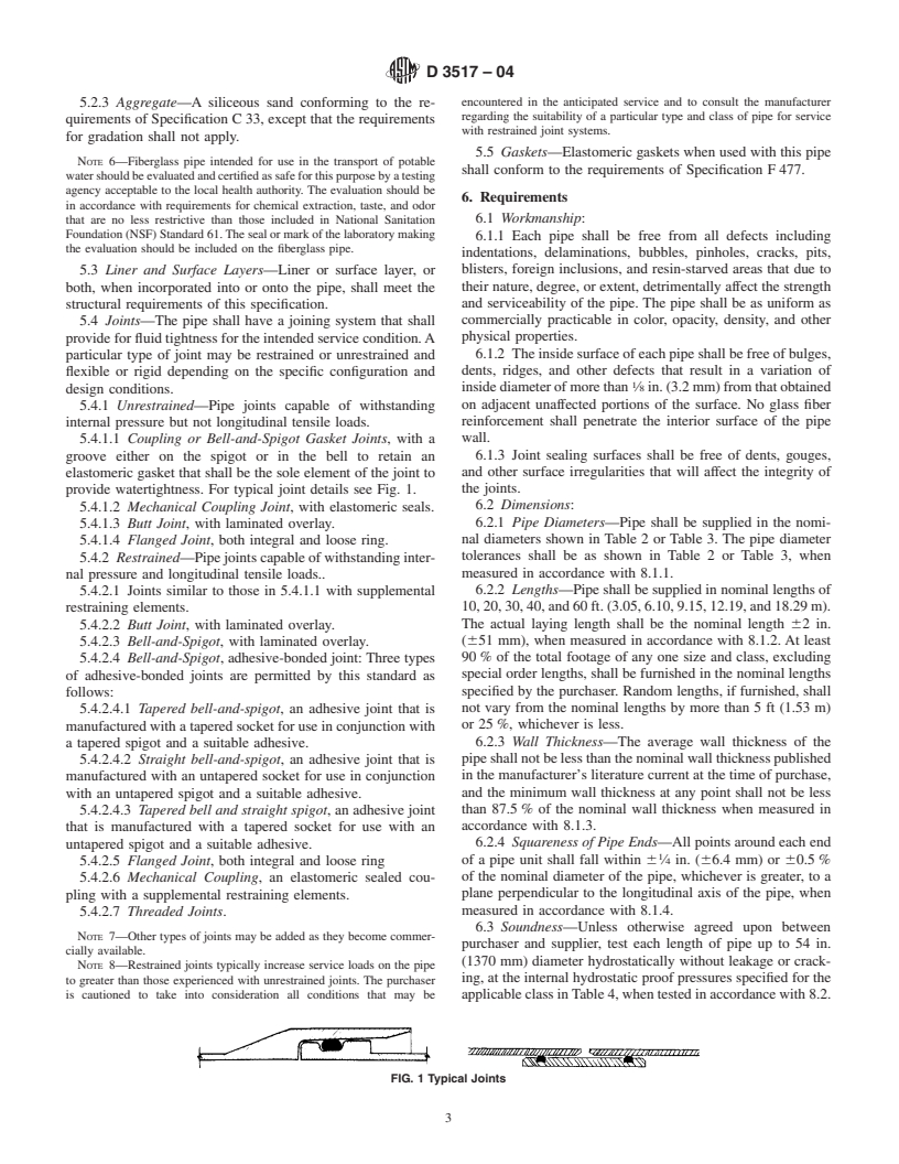 ASTM D3517-04 - Standard Specification for "Fiberglass" (Glass-Fiber-Reinforced Thermosetting-Resin) Pressure Pipe