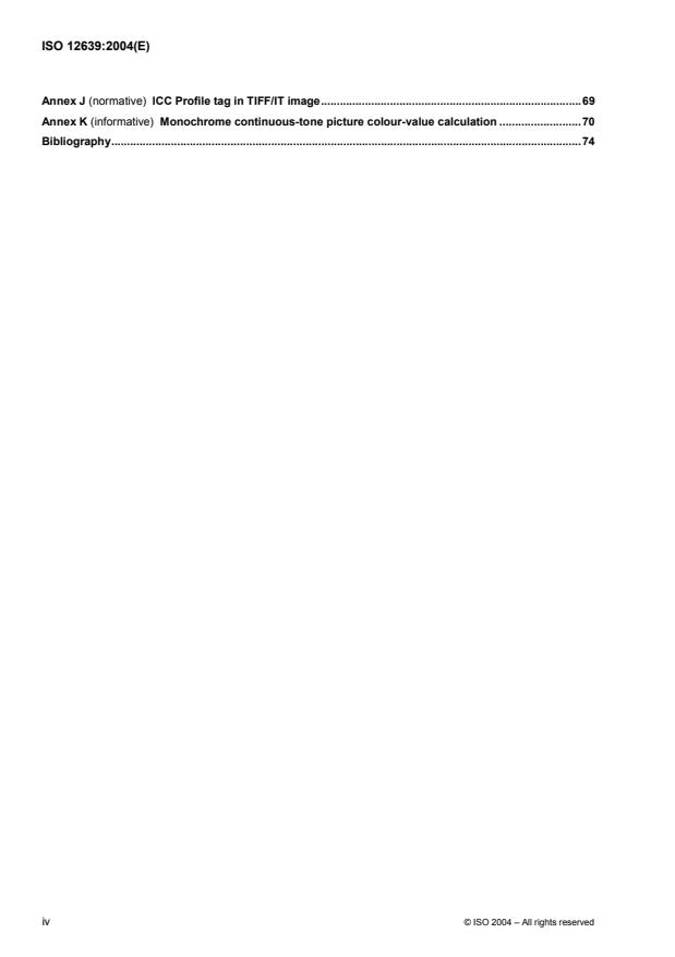 ISO 12639:2004 ISO 12639:2004 - Graphic technology -- Prepress digital data exchange -- Tag image file format for image technology (TIFF/IT) - Page 4 preview