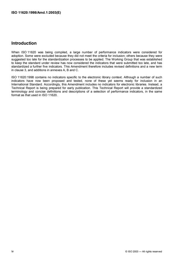 ISO 11620:1998/Amd 1:2003 ISO 11620:1998/Amd 1:2003 - Additional performance indicators for libraries - Page 4 preview