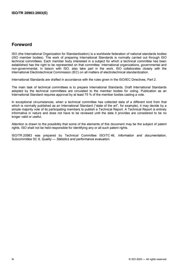 ISO/TR 20983:2003 ISO/TR 20983:2003 - Information and documentation -- Performance indicators for electronic library services - Page 4 preview