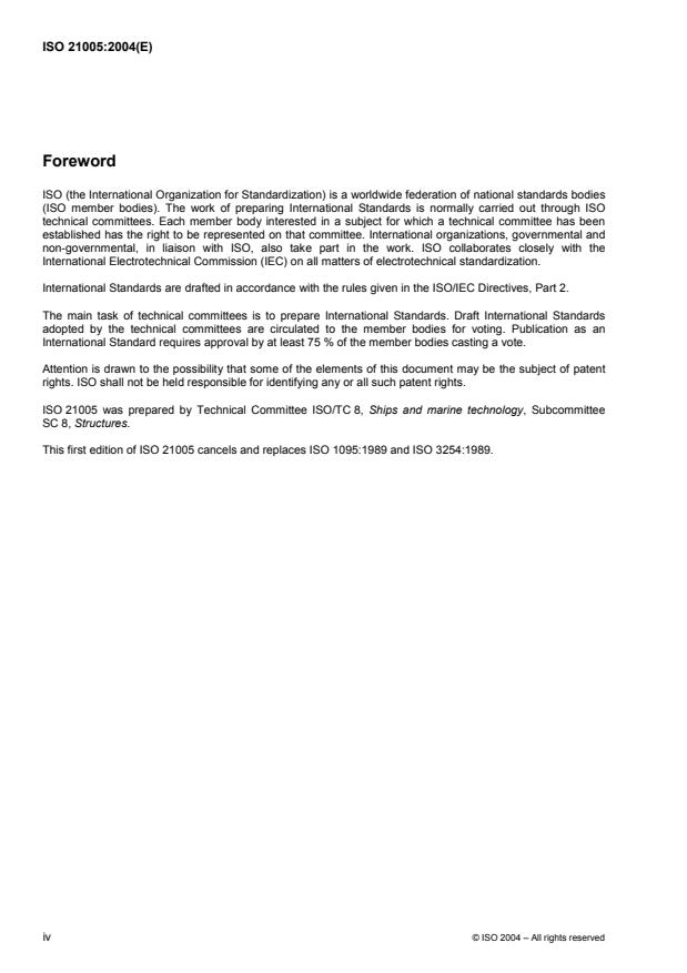 ISO 21005:2004 ISO 21005:2004 - Ships and marine technology -- Thermally toughened safety-glass panes for windows and side scuttles - Page 4 preview