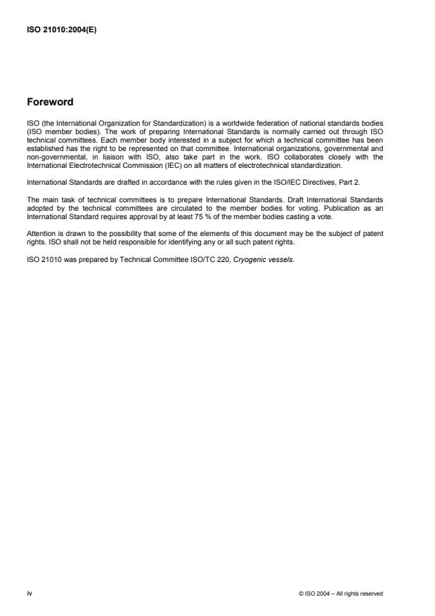 ISO 21010:2004 ISO 21010:2004 - Cryogenic vessels -- Gas/materials compatibility - Page 4 preview
