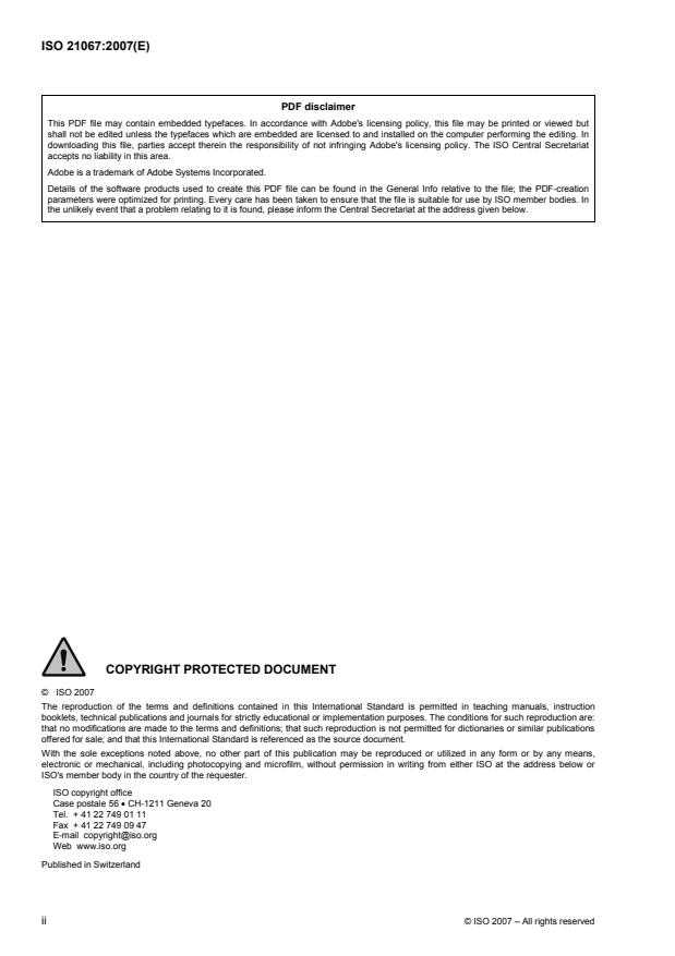 ISO 21067:2007 ISO 21067:2007 - Packaging -- Vocabulary - Page 2 preview