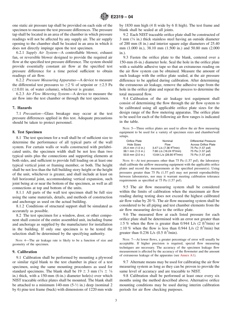 ASTM E2319-04 - Standard Test Method for Determining Air Flow Through the Face and Sides of Exterior Windows, Curtain Walls, and Doors Under Specified Pressure Differences Across the Specimen