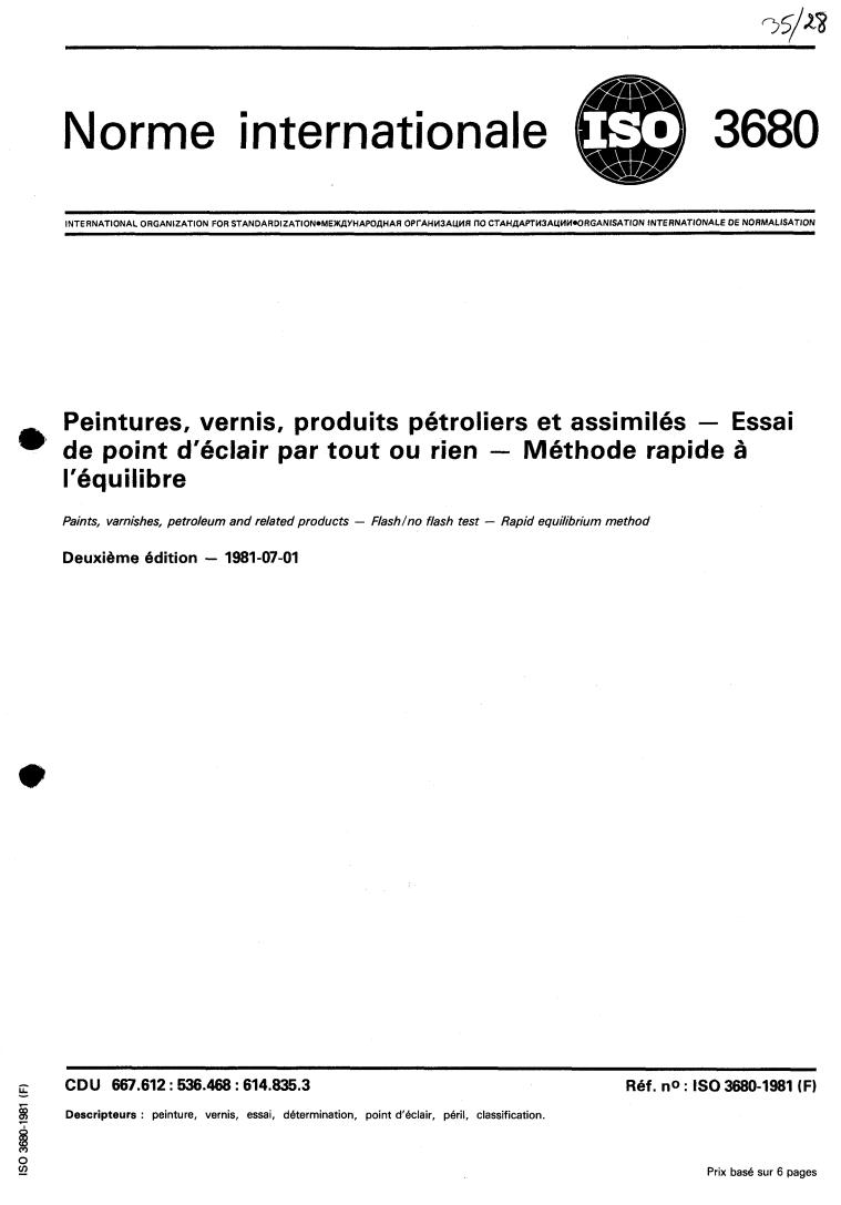 ISO 3680:1981 - Title missing - Legacy paper document
Released:1/1/1981