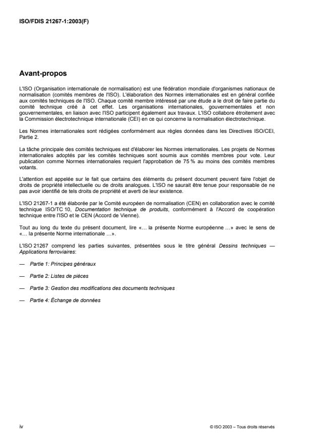 ISO/FDIS 21267-1 ISO/FDIS 21267-1 - Dessins techniques -- Applications ferroviaires - Page 4 preview