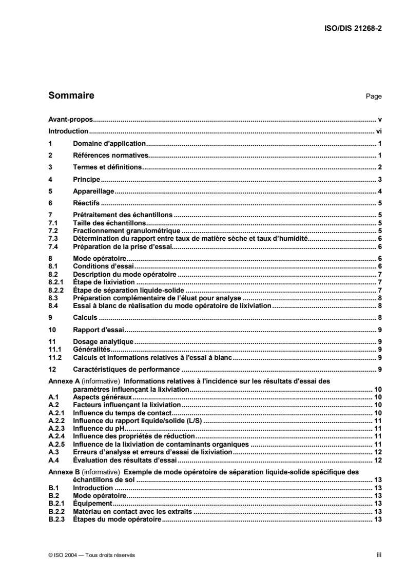 ISO/CD 21268-2 - Qualité du sol — Modes opératoires de lixiviation en vue d'essais chimiques et écotoxicologiques ultérieurs des sols et matériaux du sol — Partie 2: Essai en bâchée unique avec un rapport liquide/solide de 10 l/kg de matière sèche
Released:6/16/2004