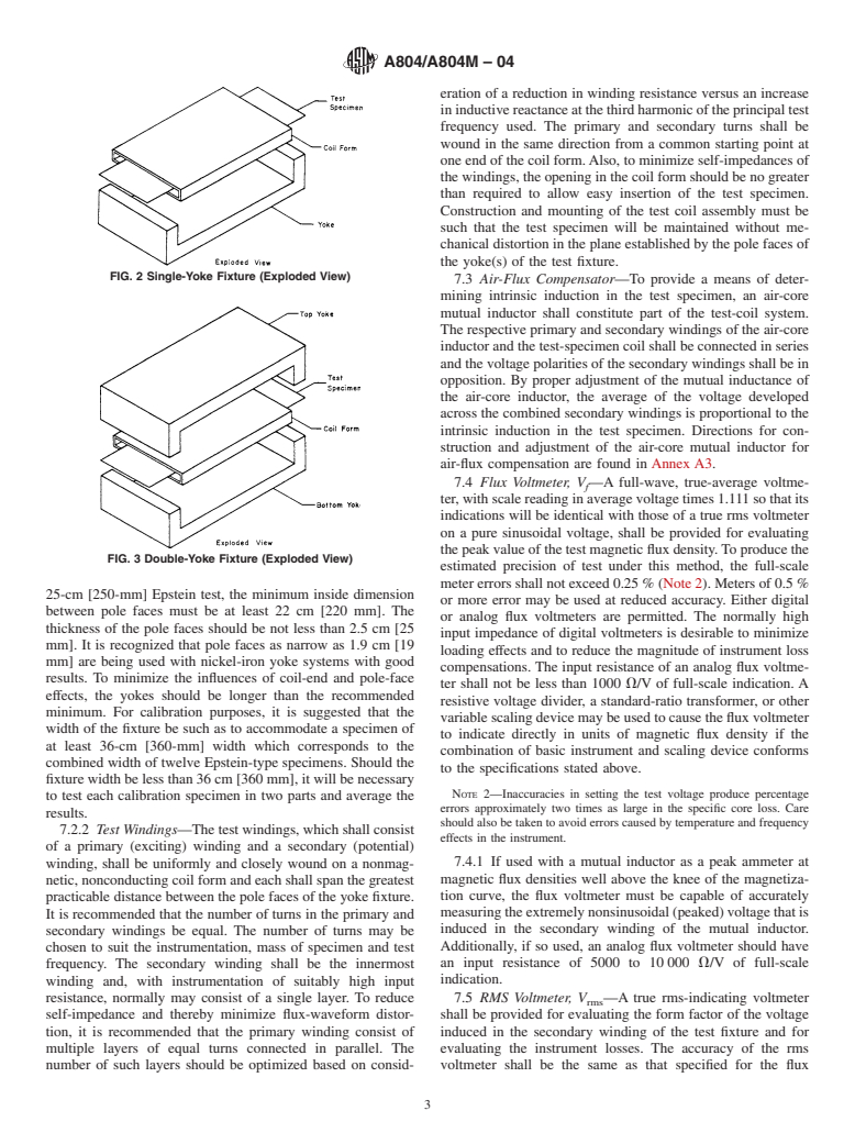 ASTM A804/A804M-04 - Standard Test Methods for Alternating-Current Magnetic Properties of Materials at Power Frequencies Using Sheet-Type Test Specimens