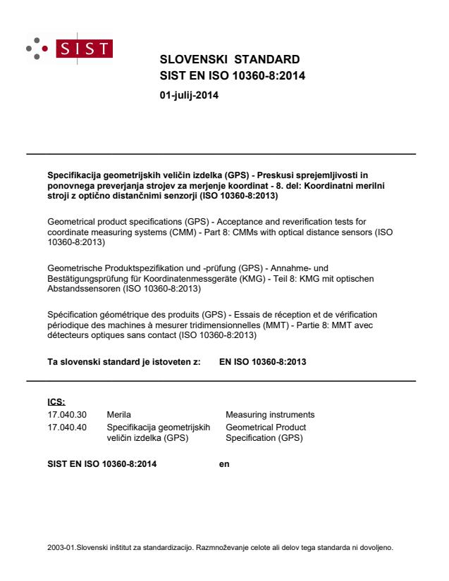 EN ISO 10360-8:2014 - BARVE