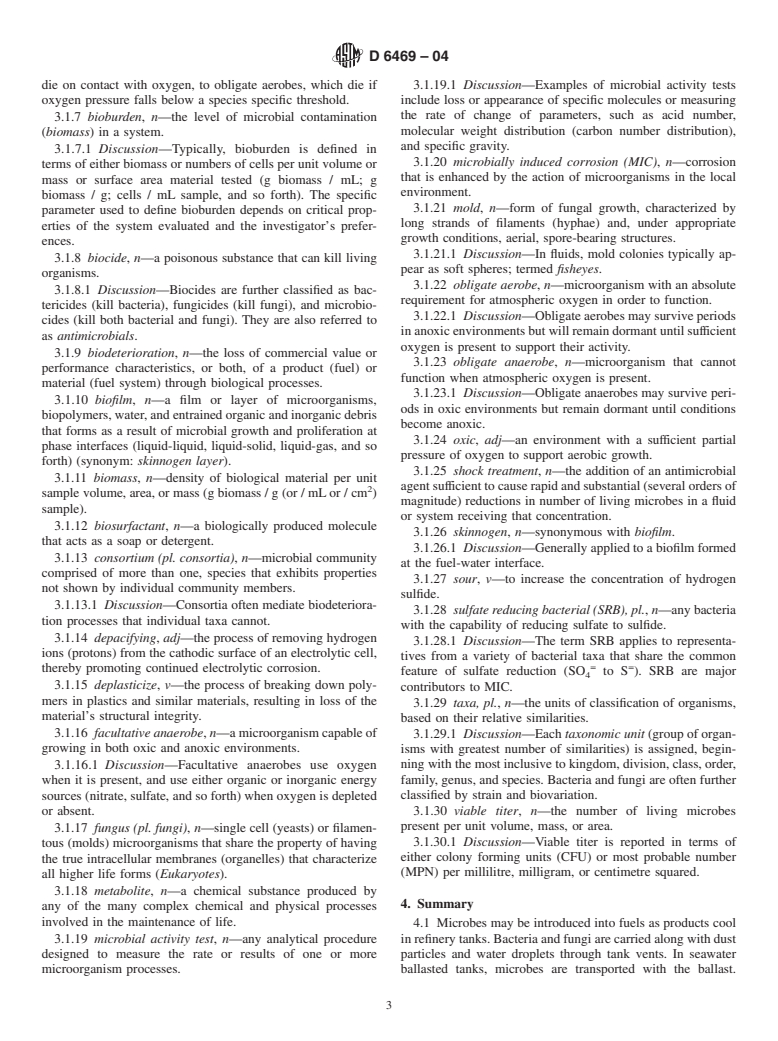 ASTM D6469-04 - Standard Guide for Microbial Contamination in Fuels and Fuel Systems