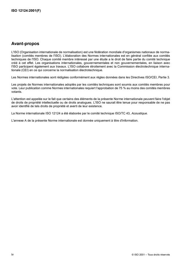 ISO 12124:2001 ISO 12124:2001 - Acoustique -- Méthodes pour le mesurage des caractéristiques acoustiques des appareils de correction auditive sur l'oreille réelle - Page 4 preview