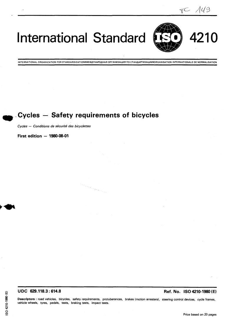 ISO 4210:1980 - Title missing - Legacy paper document
Released:1/1/1980