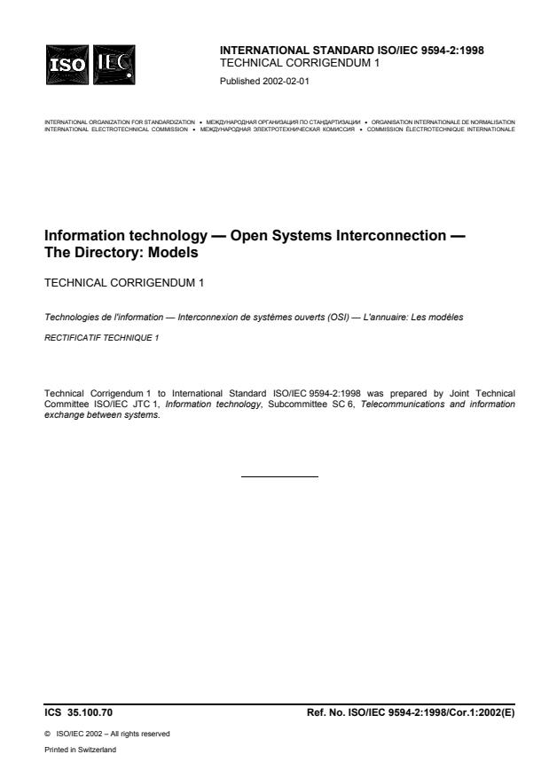 ISO/IEC 9594-2:1998/Cor 1:2002