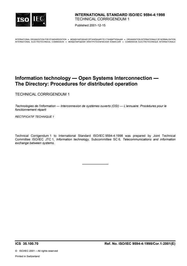 ISO/IEC 9594-4:1998/Cor 1:2001