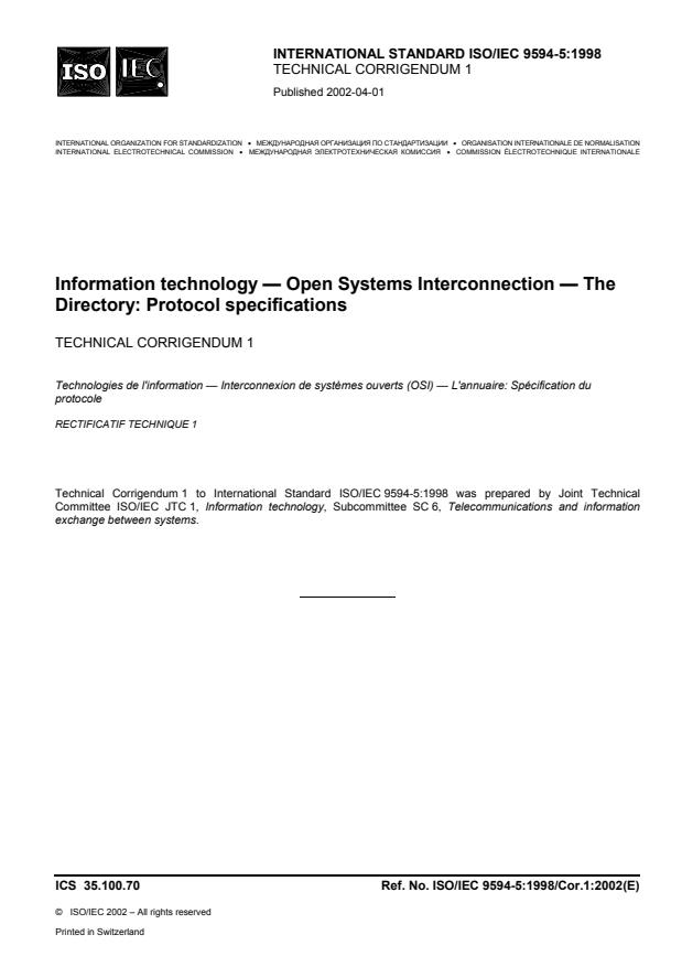 ISO/IEC 9594-5:1998/Cor 1:2002