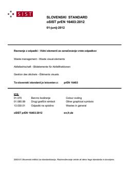 oSIST prEN 16403:2012 - BARVE - Page 1 preview