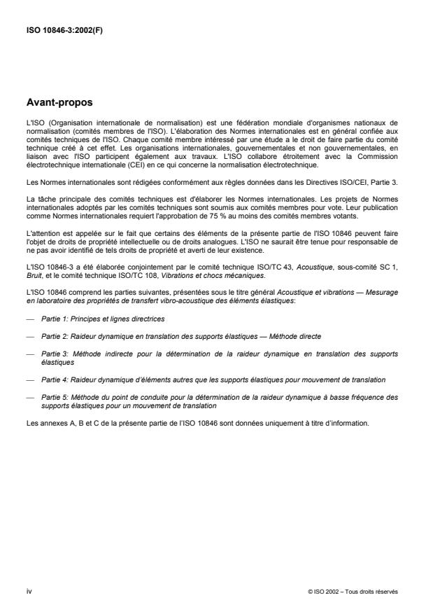 ISO 10846-3:2002 ISO 10846-3:2002 - Acoustique et vibrations -- Mesurage en laboratoire des propriétés de transfert vibro-acoustique des éléments élastiques - Page 4 preview