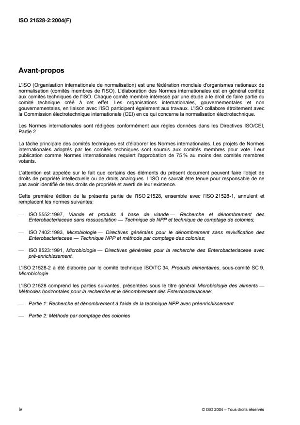ISO 21528-2:2004 ISO 21528-2:2004 - Microbiologie des aliments -- Méthodes horizontales pour la recherche et le dénombrement des Enterobacteriaceae - Page 4 preview