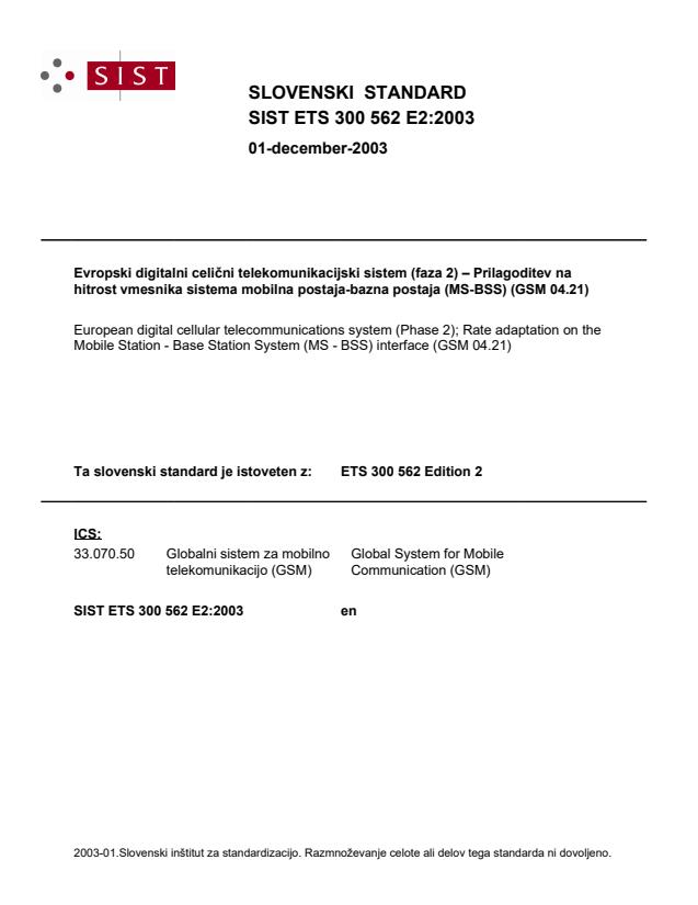 ETS 300 562 E2:2003
