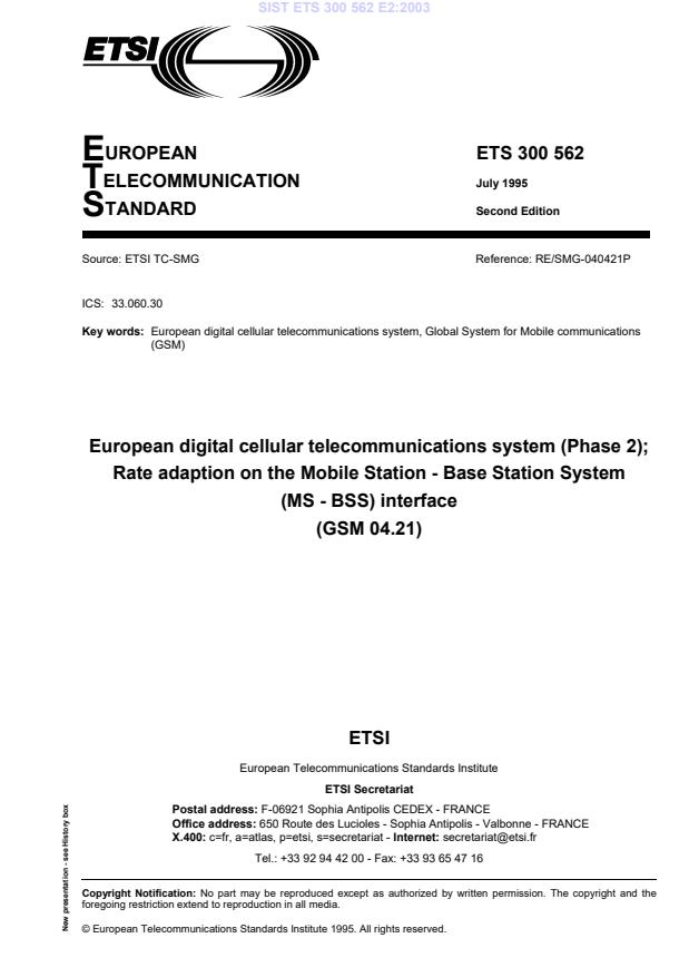 ETS 300 562 E2:2003
