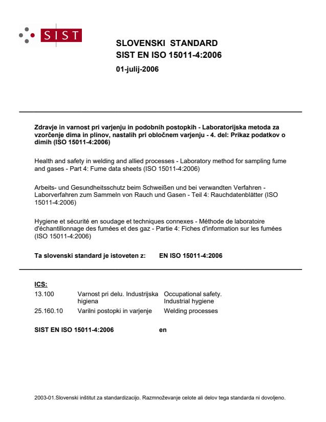 EN ISO 15011-4:2006