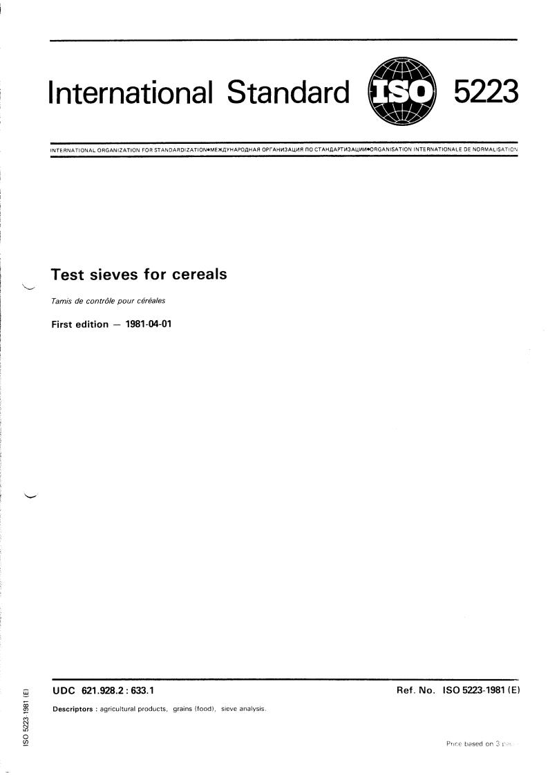 ISO 5223:1981 - Title missing - Legacy paper document
Released:1/1/1981