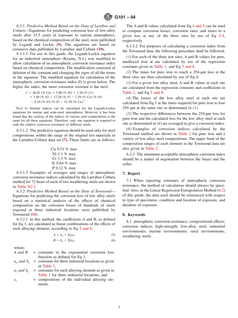 ASTM G101-04 - Standard Guide for Estimating the Atmospheric Corrosion Resistance of Low-Alloy Steels