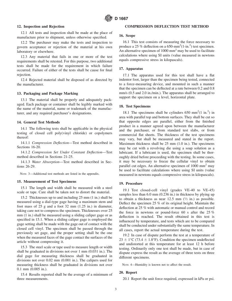 ASTM D1667-97 - Standard Specification for Flexible Cellular Materials-Vinyl Chloride Polymers and Copolymers (Closed-Cell Foam)