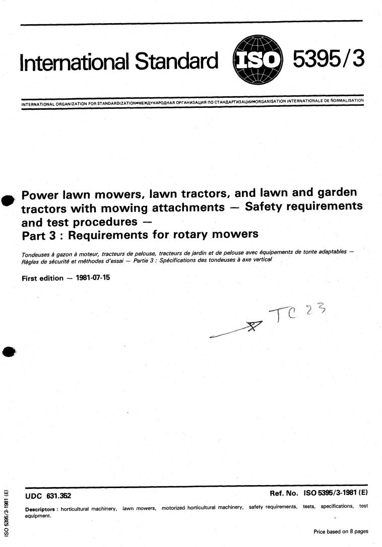 ISO 5395-3:1981 - Title missing - Legacy paper document
Released:1/1/1981