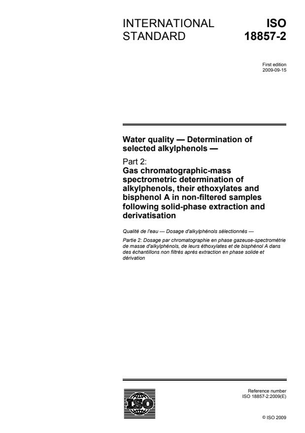 ISO 18857-2:2009 - Water quality -- Determination of selected alkylphenols